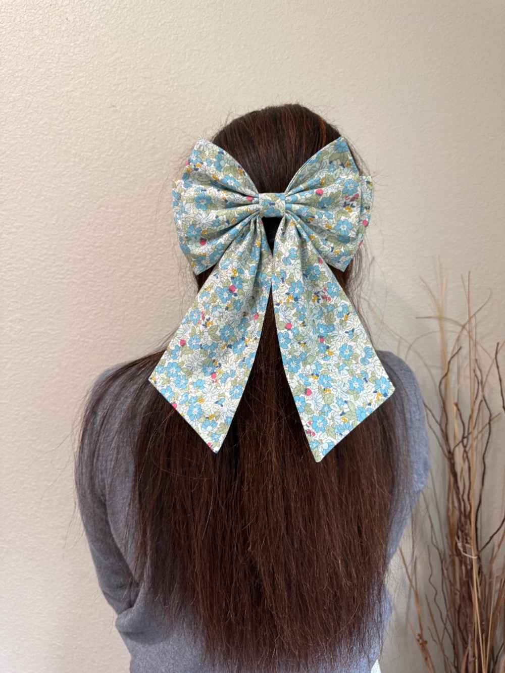 Cotton floral hair bow